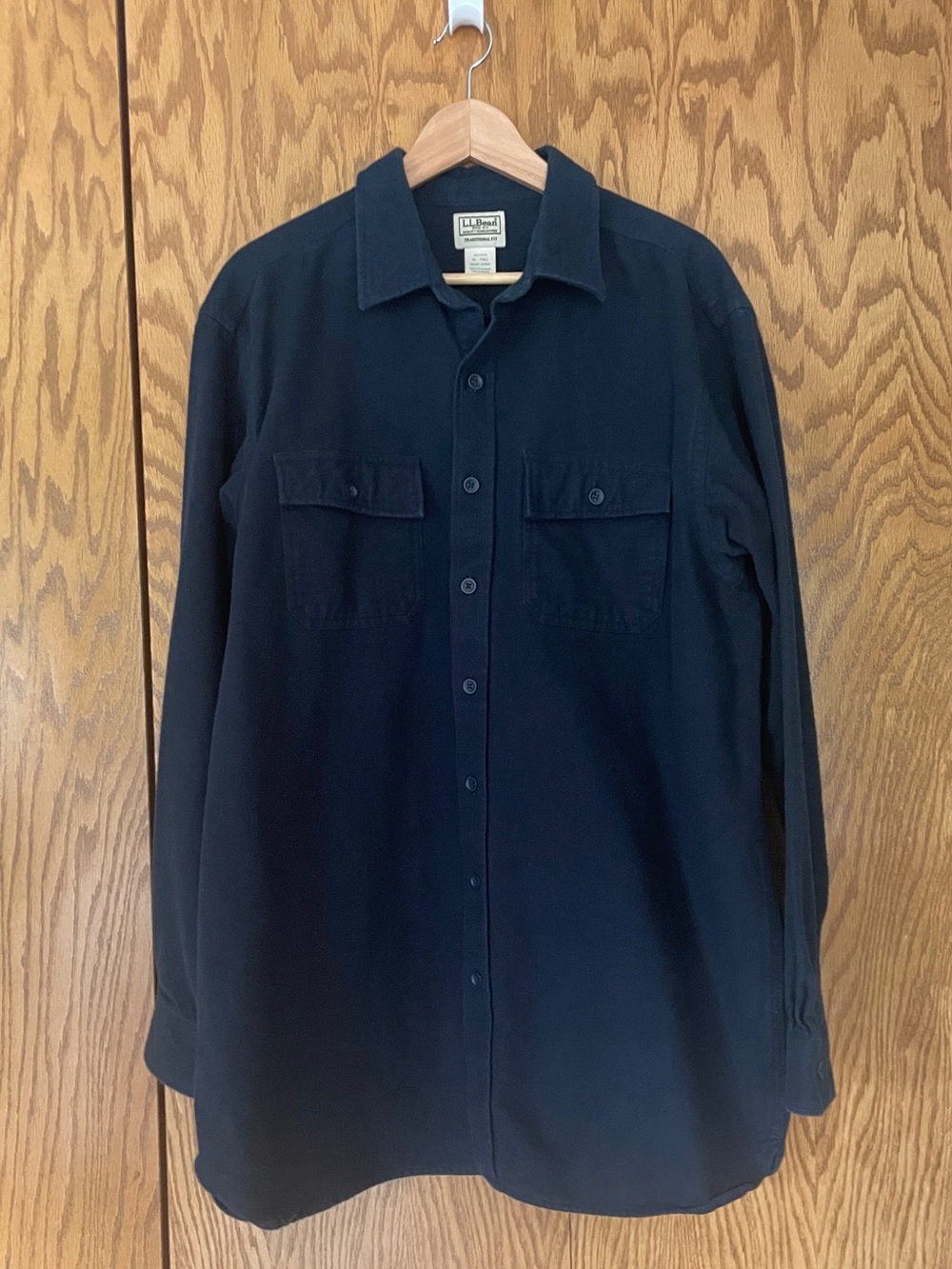 L.L.Bean Men's Chamois Shirt, Traditional Fit Blue XL Tall